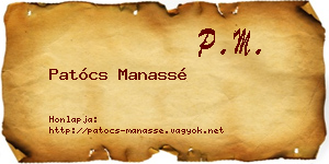 Patócs Manassé névjegykártya